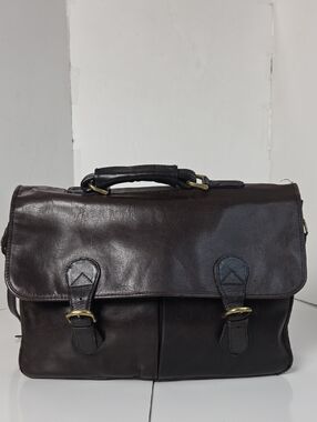Hidesign Leather Briefcase in Dark Brown - Professional Work Satchel